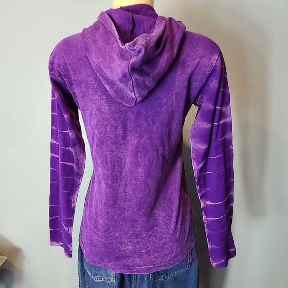 Y2K Patchwork Embroidered Daydream Jacket Hoodie Greater Good New Size Small - Picture 6 of 13